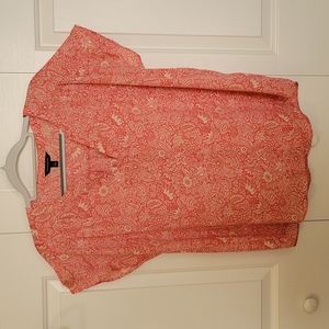 Banana Republic coral/beige v neck short sleeve top